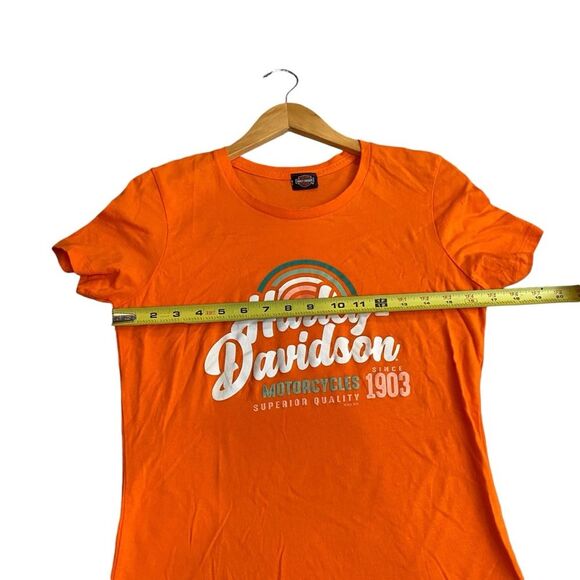 Harley Davidson Women’s M Rainbow Graphic Tee Bright Orange Orlando Dealership - Picture 5 of 6